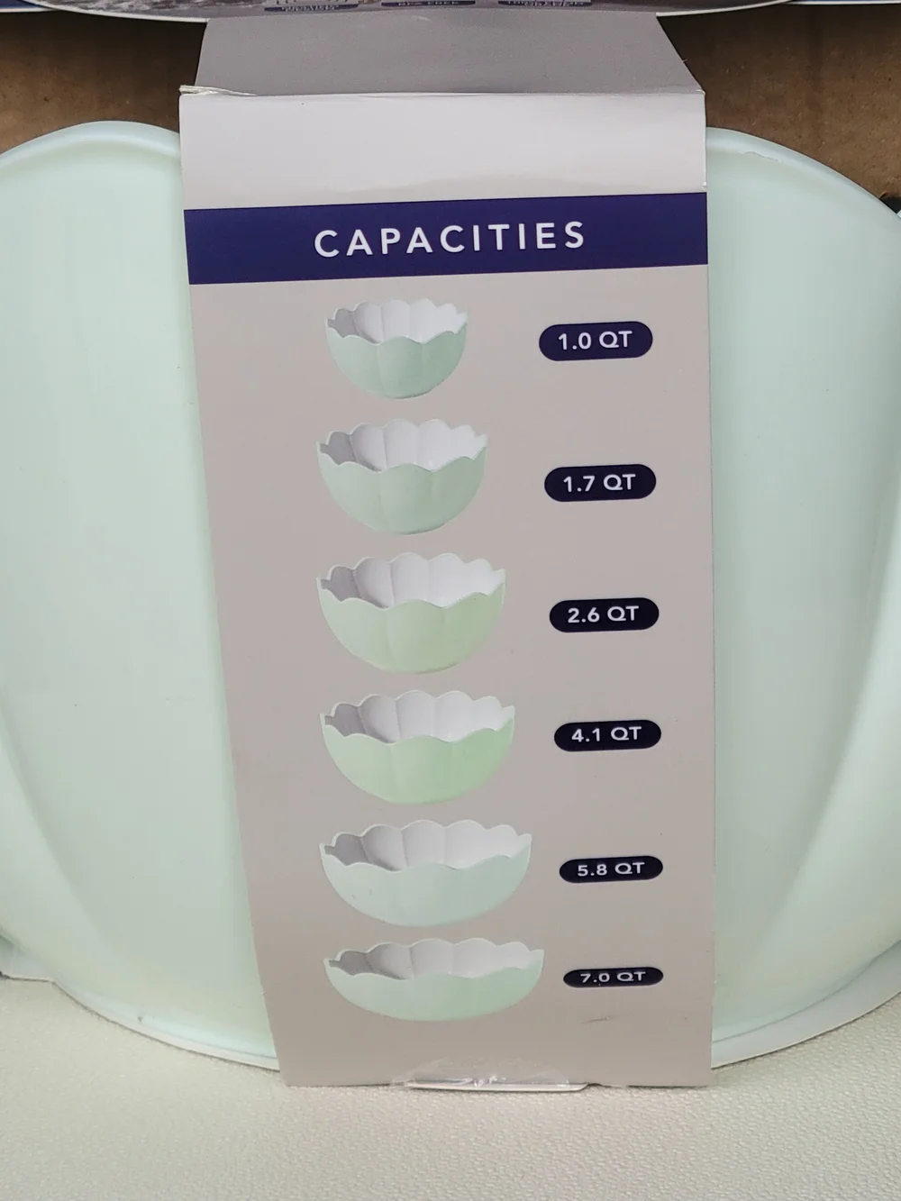 Pier 1 Mint Green Scalloped 6-Piece Mixing Bowl Set